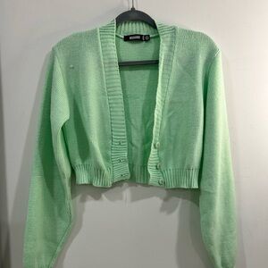 Missguided Mint Green Cropped Cardigan